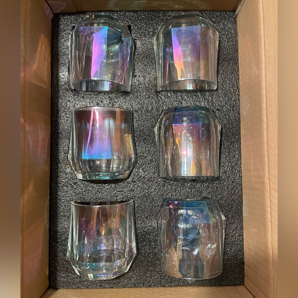 Set of 6 - Iridescent Cocktail Glasses